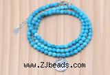 GMN7463 4mm faceted round turquoise beaded necklace with constellation charm