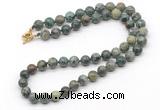 GMN7715 18 - 36 inches 8mm, 10mm round African turquoise beaded necklaces