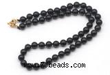 GMN7724 18 - 36 inches 8mm, 10mm round black obsidian beaded necklaces