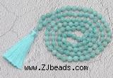 GMN773 Hand-knotted 8mm, 10mm amazonite 108 beads mala necklaces with tassel