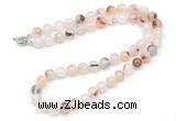 GMN7763 18 - 36 inches 8mm, 10mm round montana agate beaded necklaces