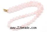 GMN7792 18 - 36 inches 8mm, 10mm round rose quartz beaded necklaces