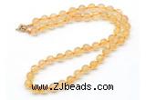 GMN7806 18 - 36 inches 8mm, 10mm round citrine beaded necklaces