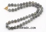 GMN7817 18 - 36 inches 8mm, 10mm round labradorite beaded necklaces