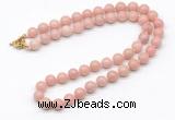 GMN7829 18 - 36 inches 8mm, 10mm round Chinese pink opal beaded necklaces