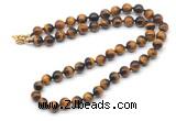 GMN7837 18 - 36 inches 8mm, 10mm round grade A yellow tiger eye beaded necklaces