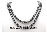 GMN8001 18 - 36 inches 8mm, 10mm black Tibetan agate 54, 108 beads mala necklaces