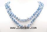 GMN8002 18 - 36 inches 8mm, 10mm blue Tibetan agate 54, 108 beads mala necklaces