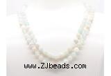 GMN8004 18 - 36 inches 8mm, 10mm sea blue banded agate 54, 108 beads mala necklaces