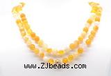 GMN8005 18 - 36 inches 8mm, 10mm yellow banded agate 54, 108 beads mala necklaces