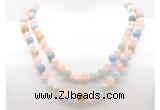 GMN8021 18 - 36 inches 8mm, 10mm morganite 54, 108 beads mala necklaces