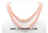 GMN8036 18 - 36 inches 8mm, 10mm Chinese pink opal 54, 108 beads mala necklaces