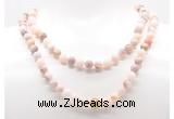 GMN8037 18 - 36 inches 8mm, 10mm natural pink opal 54, 108 beads mala necklaces