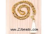 GMN8208 18 - 36 inches 8mm golden tiger eye 54, 108 beads mala necklace with tassel