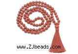 GMN8416 8mm, 10mm red jasper 27, 54, 108 beads mala necklace with tassel