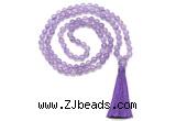 GMN8460 8mm, 10mm amethyst 27, 54, 108 beads mala necklace with tassel