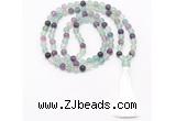 GMN8469 8mm, 10mm fluorite 27, 54, 108 beads mala necklace with tassel