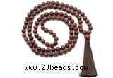 GMN8515 8mm, 10mm mahogany obsidian 27, 54, 108 beads mala necklace with tassel