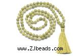 GMN8519 8mm, 10mm China jade 27, 54, 108 beads mala necklace with tassel