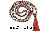 GMN8524 8mm, 10mm brecciated jasper 27, 54, 108 beads mala necklace with tassel