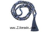 GMN8536 8mm, 10mm sodalite 27, 54, 108 beads mala necklace with tassel