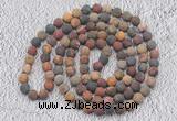 GMN910 Hand-knotted 8mm, 10mm matte picasso jasper 108 beads mala necklaces