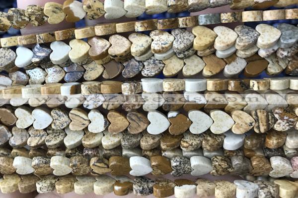 HEAR50 15 inches 6mm heart picture jasper beads