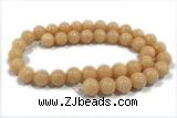 JADE226 15 inches 8mm round honey jade gemstone beads