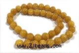 JADE251 15 inches 8mm round honey jade gemstone beads