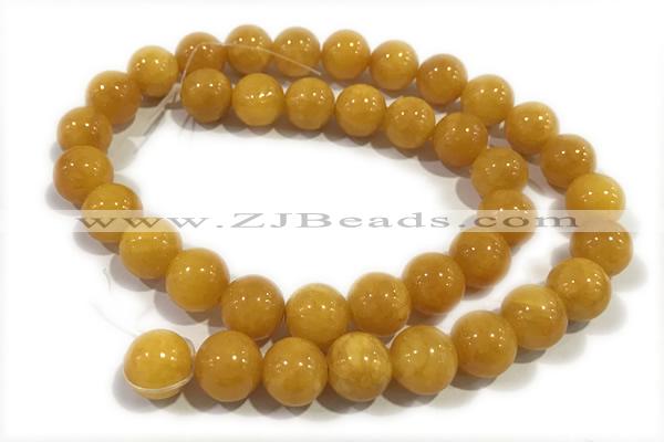 JADE252 15 inches 10mm round honey jade gemstone beads