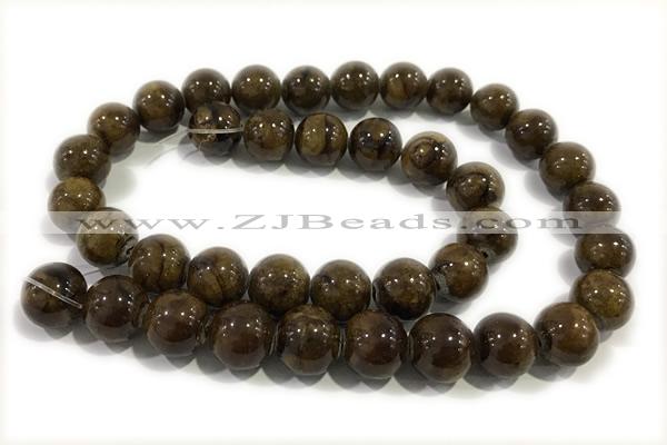 JADE259 15 inches 4mm round honey jade gemstone beads