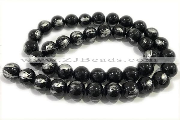 JADE464 15 inches 4mm round silvery jade gemstone beads