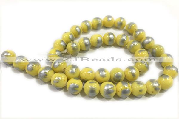 JADE469 15 inches 4mm round silvery jade gemstone beads