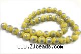 JADE470 15 inches 6mm round silvery jade gemstone beads