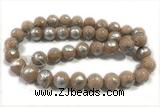 JADE525 15 inches 6mm round silvery jade gemstone beads