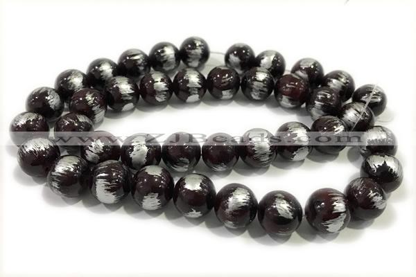 JADE541 15 inches 8mm round silvery jade gemstone beads