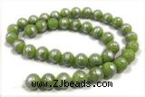 JADE544 15 inches 4mm round silvery jade gemstone beads