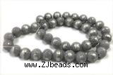 JADE554 15 inches 4mm round silvery jade gemstone beads