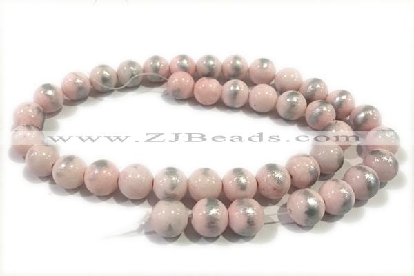 JADE559 15 inches 4mm round silvery jade gemstone beads