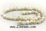 JADE565 15 inches 6mm round golden jade gemstone beads