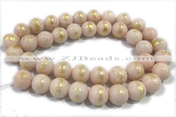 JADE570 15 inches 6mm round golden jade gemstone beads