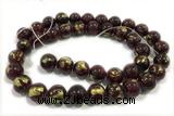 JADE609 15 inches 4mm round golden jade gemstone beads