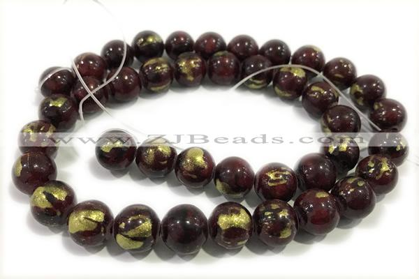 JADE609 15 inches 4mm round golden jade gemstone beads