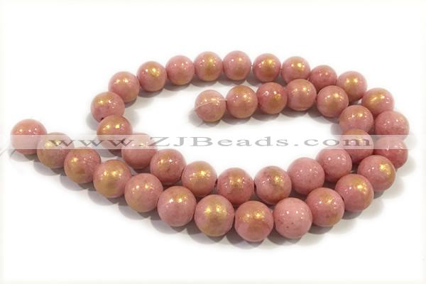 JADE629 15 inches 4mm round golden jade gemstone beads
