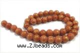 JADE637 15 inches 10mm round golden jade gemstone beads