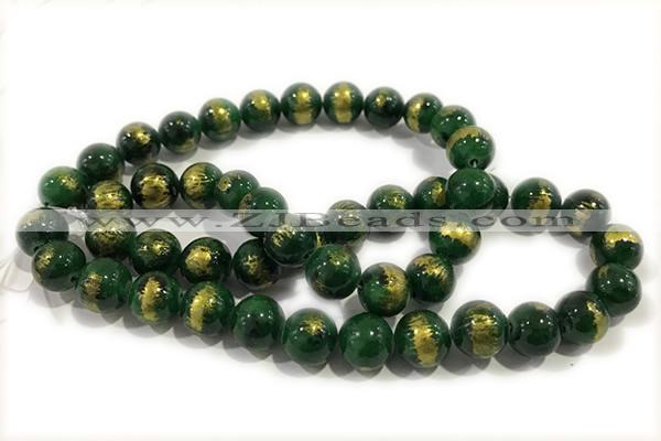 JADE646 15 inches 8mm round golden jade gemstone beads