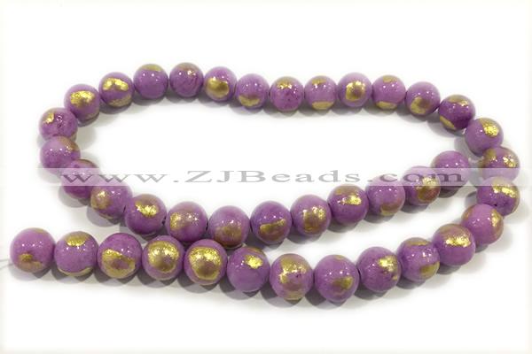 JADE649 15 inches 4mm round golden jade gemstone beads