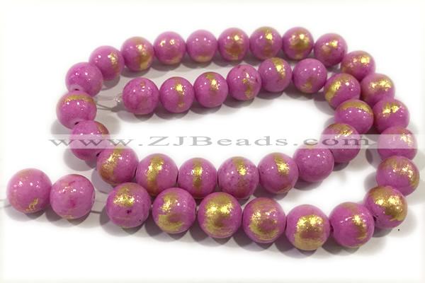 JADE654 15 inches 4mm round golden jade gemstone beads