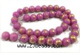 JADE656 15 inches 8mm round golden jade gemstone beads