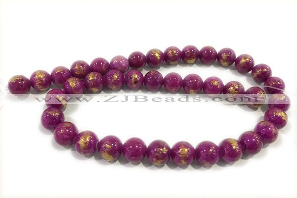 JADE660 15 inches 6mm round golden jade gemstone beads